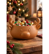 Sonbahar ve Noel Temalı Ren Geyiği Bowl - Sunum Kabı