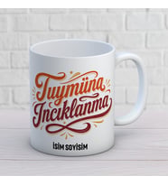 Retro Esprili Yazı Tasarımlı Kişiye Özel Baskılı Kupa – Eğlenceli Hediye
