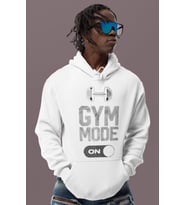 Gym Mode On Bodybuilding Fitness Baskılı Unisex Oversize Sporcu Hoodie