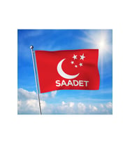 Kırmızı SAADET Partisi Bayrağı Premium Raşel Kumaş 70x105 cm