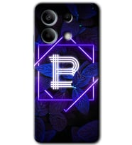 Xiaomi Redmi Note 13 Pro 5G Kılıf HD Desen Baskılı Kılıf - Dark Neon Yaprak B Harfi