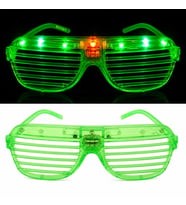 LED Işıklı Panjur Parti Gözlüğü Yeşil Renk Shutter Gözlük