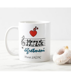 Kişiye Özel Müzik Öğretmeni Beyaz Kupa Bardak
