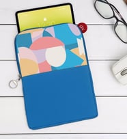 BK Gift Modern Art Tasarımlı Taşınabilir Koruyucu Tablet Kılıfı & Organizer Çanta - Mavi-1