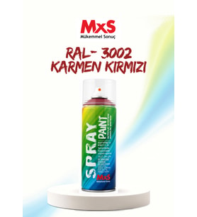 MxS RAL 3002 Karmen Kırmızı Akrilik Sprey Boya 400 ML