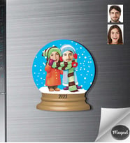 Kişiye Özel Yılbaşı Sevgili Ahşap Magnet -10