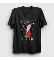Presmono Unisex Siyah Noel Baba V2 Santa Claus Yılbaşı T-Shirt 270408tt
