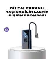 Kablosuz Dijital Lastik Şişirme Pompası Led Işıklı 80W