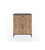 Arges Şifonyer Tek Raflı Tek Çekmeceli 2 Kapaklı 88x30x106 Antrasit-Çam