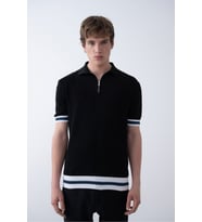 Triko Polo Yakalı T-Shirt - Premium Ribana Detaylı