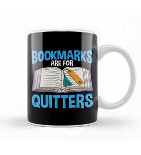 Bookmarks Are For Quitters Funny Reading Pun Kupa Bardak Porselen