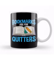 Bookmarks Are For Quitters Funny Reading Pun Kupa Bardak Porselen