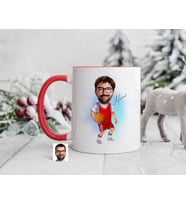 Bk Gift Kişiye Özel Basketbol Karikatürlü Kırmızı Kupa Bardak-5, Sevgiliye Hediye, Arkadaşa Hediye
