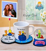 Kişiye Özel Küçük Prens Işıklı Kar Küresi & Küçük Prens Tabaklı Kupa Arkadaşa Hediye