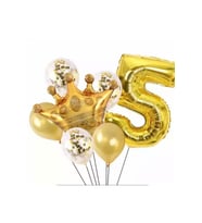 Gold 5 Yaş Kral Tacı Folyo Balon Set