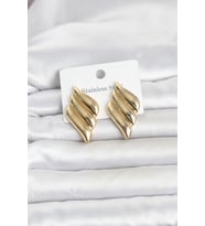 316L Çelik Gold Renk Motif Model Kadın Küpe TJ-BKP11819