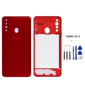 Samsung Galaxy A20S - SM-A207F FULL Kasa Arka Kapak Takım KIRMIZI - TAMİR SETİ