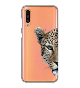 Samsung Galaxy A70 Uyumlu Kaplan Desenli Şeffaf Telefon Kılıfı