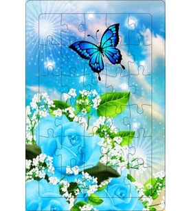 AHŞAP PUZZLE MAVİŞ KELEBEK