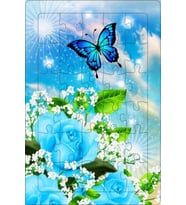 AHŞAP PUZZLE MAVİŞ KELEBEK