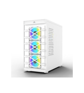 POWERBOOST PB-GR222BW 7-ARGB Fanlı Gaming Mid-Tower PC Kasası Beyaz