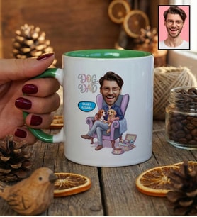 Kişiye Özel Karikatürlü Dog Dad Köpek Babası Kupa Bardak Babalar Günü Hediyesi