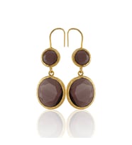 Kadir Jewellery 22 Ayar Altın Kaplama Kadın Taşlı Küpe -El İşçiliği Ve Hipoalerjenik Küpe