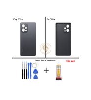Xiaomi Redmi Note 12 Pro 4G Grafit Grisi Uyumlu Arka Kapak + Yapıştırıcı ve Vida Seti