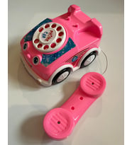 Çevirmeli Oyuncak Telefon Araba Sürtmeli 18x16 Cm (Pembe)