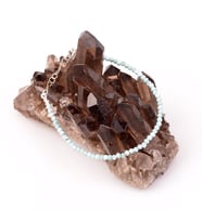 Çok İnce Larimar Taşı Gümüş Bileklik - 2,6 mm