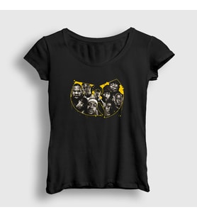 Presmono Kadın Siyah Band Wu Tang Clan T-Shirt 303688tt