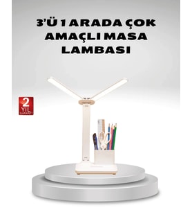 Kısılabilir Led Masa Lambası – Kalemlik Ve Telefon Standlı, Göz Yormayan Işık