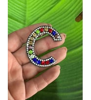 5X4 CM ÜTÜ İLE YAPIŞAN TAŞ İŞLEME C HARFİ ARMA
