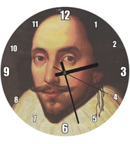 Cakatablo  William Shakespeare Portresi İpli Küpesi Duvar Saati