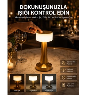 Dekoratif Masa Lambası Dokunmatik Renk Değiştirebilen Gece Lambası