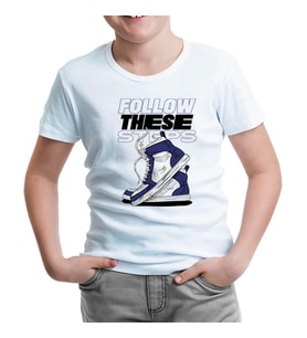 Shoes Follow these Steps Beyaz Çocuk Tshirt
