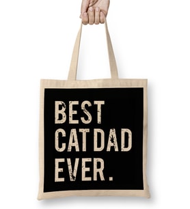 Best Cat Dad Ever,cat Daddy Gift Funny Cat Husband Fathers Day Gift Bez Çanta Uzun Saplı