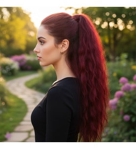 Lastik Tokalı At Kuyruğu Kabarık Afro Daalı / Kızıl
