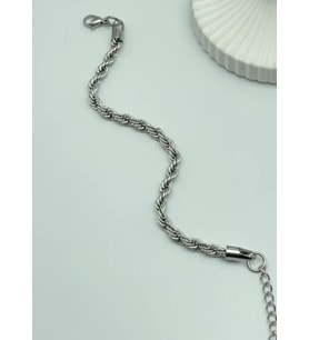Çelik Silver Burgu Bileklik - 25-blk119