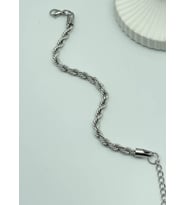 Çelik Silver Burgu Bileklik - 25-blk119