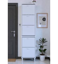 Eliusta Store Ayaklı Beyaz Ayakkabılık 52 cm Kapı Önü/Giyim Odası/Antre Uyumlu Ayakkabılık 52x205x26 cm