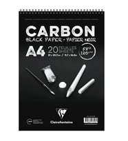 ESMO CR 97518 CLAIREFONTAINE CARBON BLACK A4 ÜSTTEN SPİRALLİ SİYAH ÇOK AMAÇLI ÇİZİM BLOK 120gr 20yp