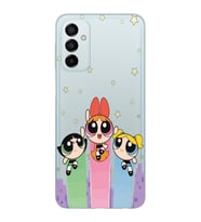 Samsung Galaxy M13 Uyumlu Powerpuff Girls Desenli Şeffaf Telefon Kılıfı