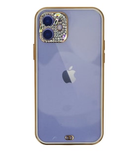 Newface Apple iPhone 12 Kılıf Liva Taşlı Silikon - Beyaz