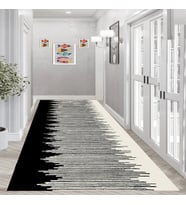 Rovigo Home Dijital Baskı Yıkanabilir Kaymaz Taban Salon Halısı Ve Yolluk RV115-FNL421 (Siyah)