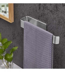 Paslanmaz Çelik Havluluk 27cm Uzun - Kendinen Yapışkanlı - Havlu Askısı Model: Stuttgart