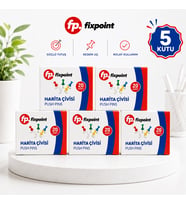 Fixpoint Harita Çivisi 5 Kutu 100 Adet Renkli Raptiye Mantar Pano Çivisi