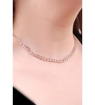 Choker Rose Gümüş Sıra Taşlı Tasarım Kolye 6469