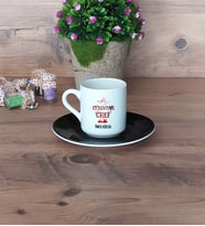Aşçıya Hediye Türk Kahvesi Fincanı Siyah Aşçılar Günü Hediyesi