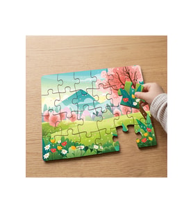 Çiçekli Bahçe Tasarımlı 24 Parça Ahşap Çocuk Puzzle MPK0230
